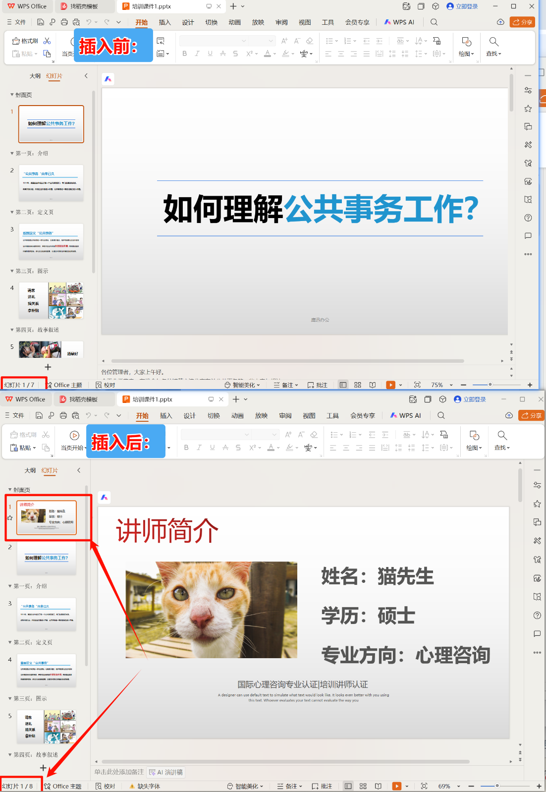 一个PPT批量插入多个PPT效果预览