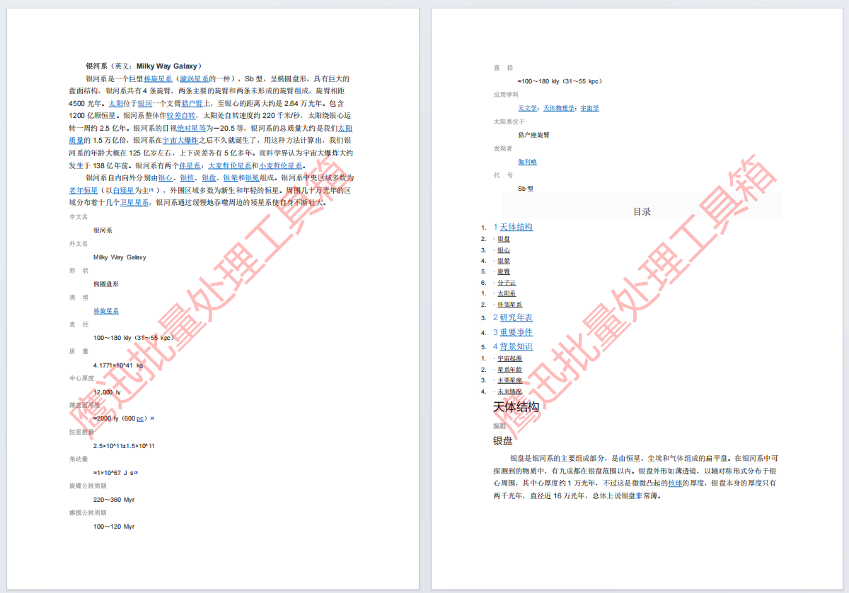 pdf添加公司名称联系方式水印效果预览