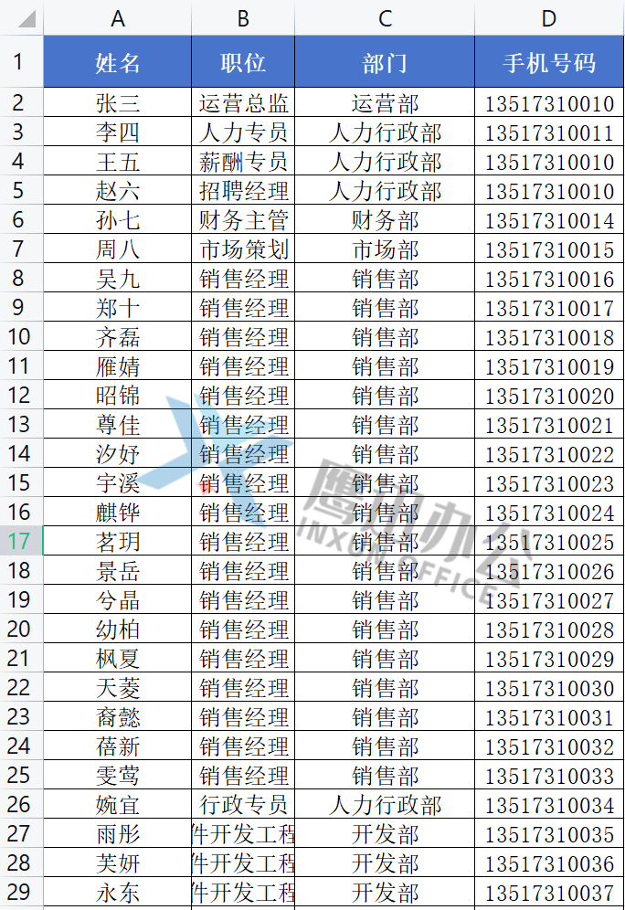 给多个Excel 添加水印处理效果