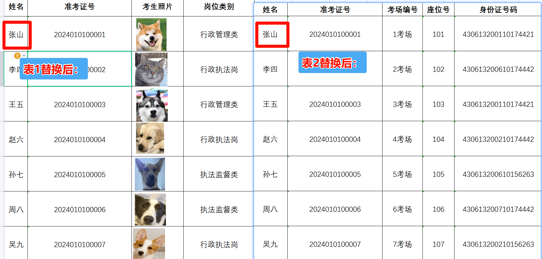 批量修改excel中的数据处理后效果