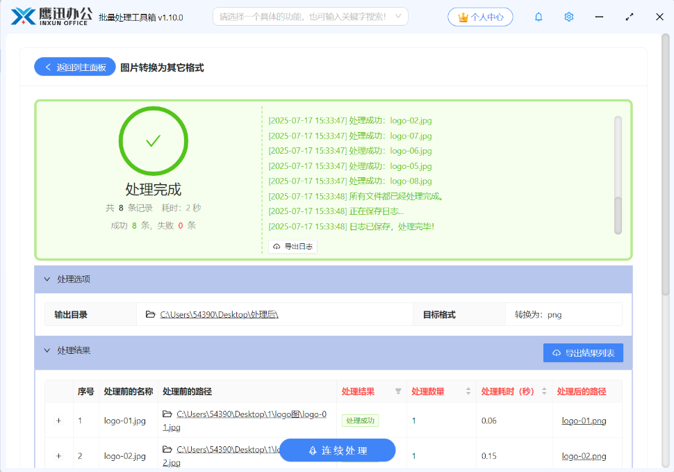 图片批量转tiff格式处理完成