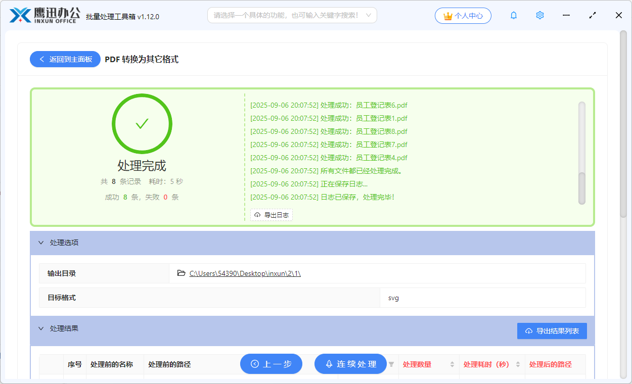 PDF不同版本转换处理完成