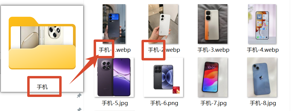 父文件夹名称批量重命名处理后